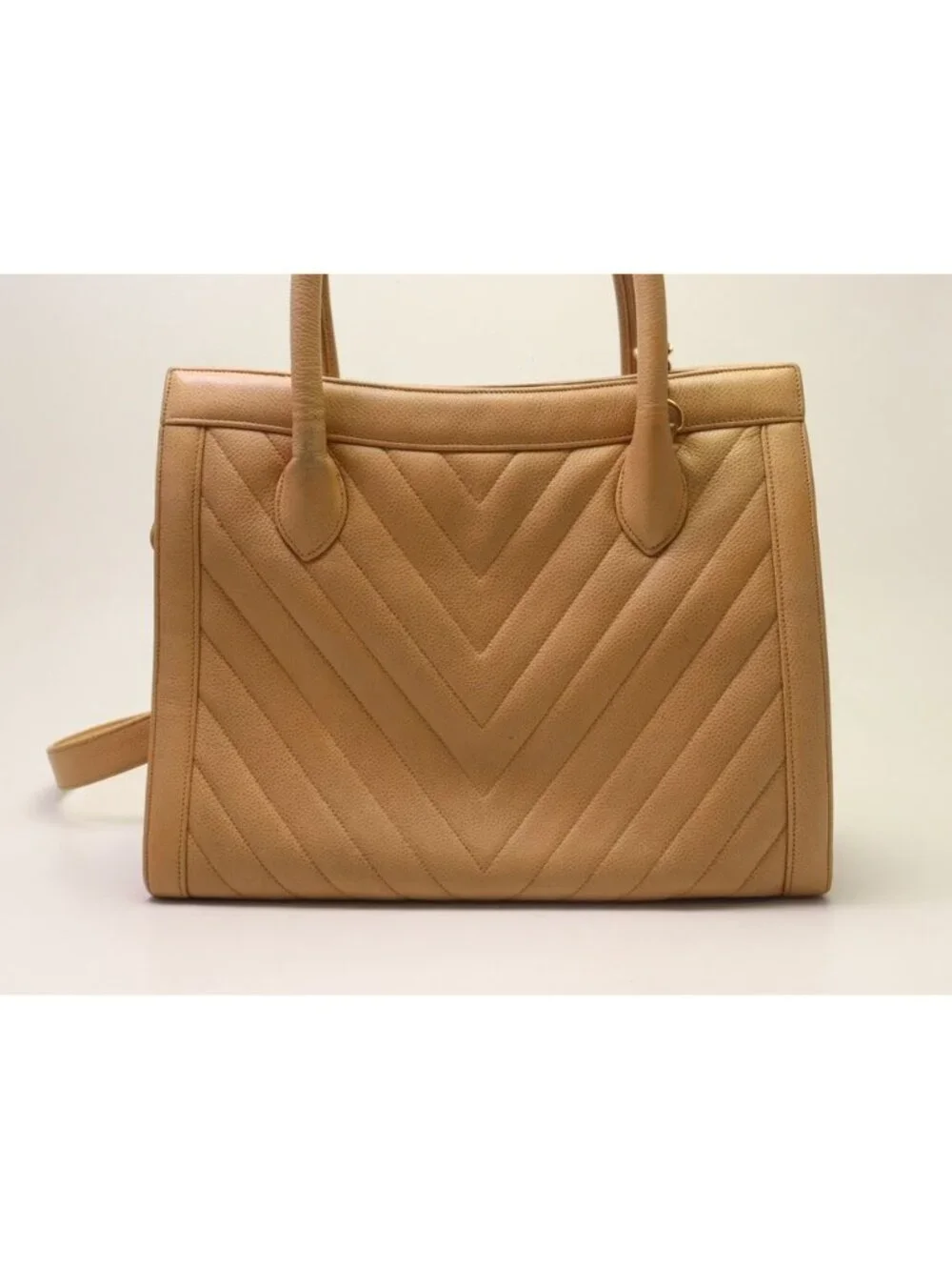 Chanel Caviar Leather Stitch Tote Bag